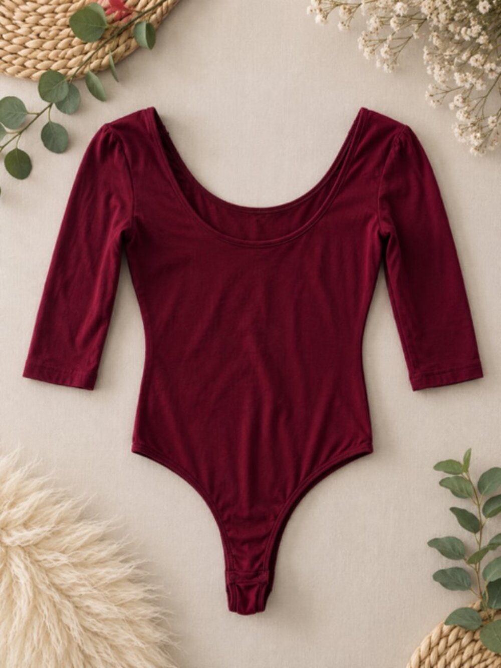 🤍 PacSun Basics Burgundy Bodysuit – Size Small 🤍